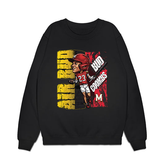 Maryland - NCAA Baseball : Bud Coombs - Caricature Premium Crewneck Sweatshirt-0