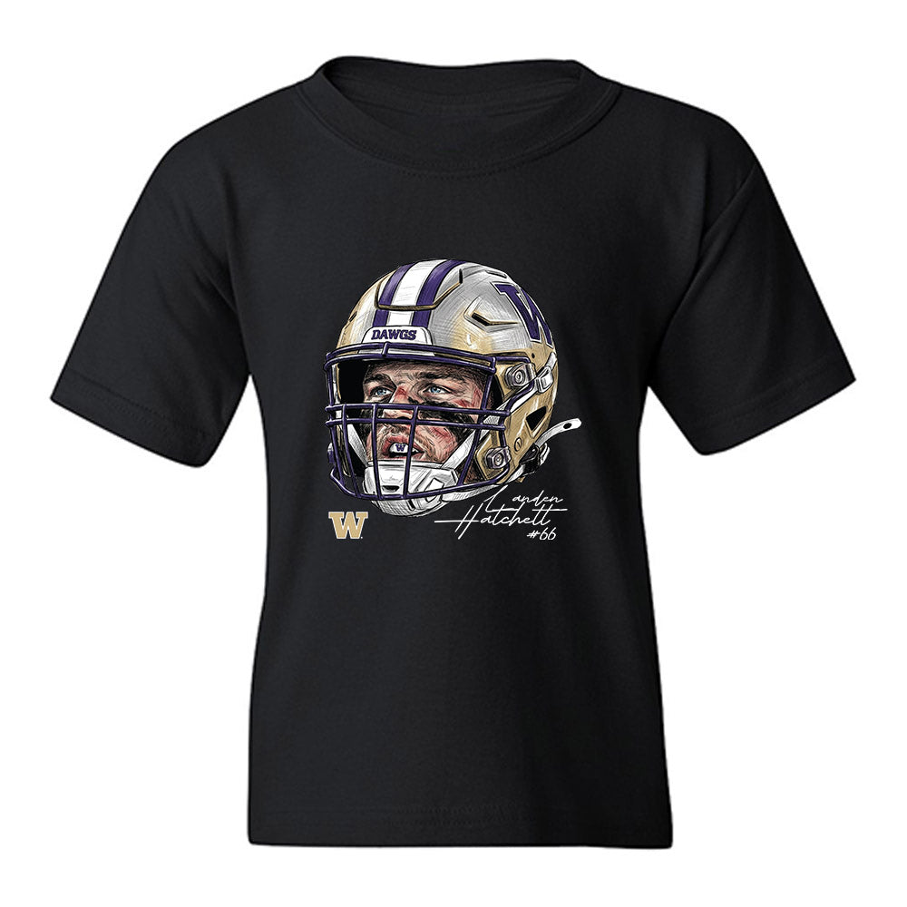 Washington - NCAA Football : Landen Hatchett - Graphic Youth T-Shirt-0