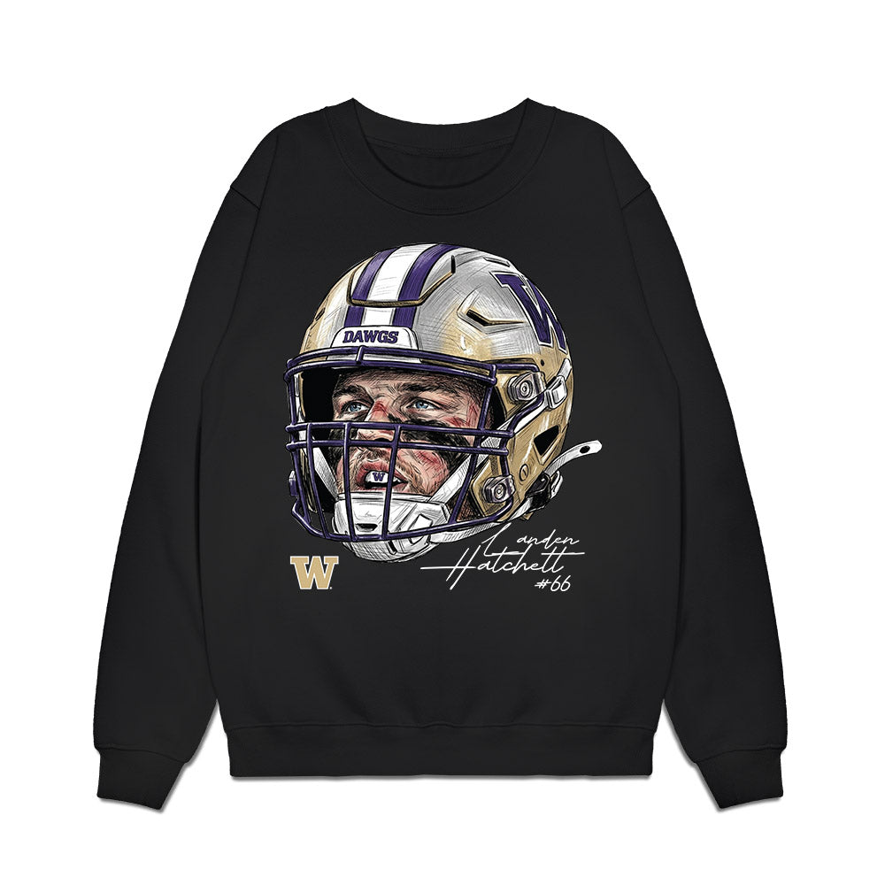 Washington - NCAA Football : Landen Hatchett - Graphic Premium Crewneck Sweatshirt-0