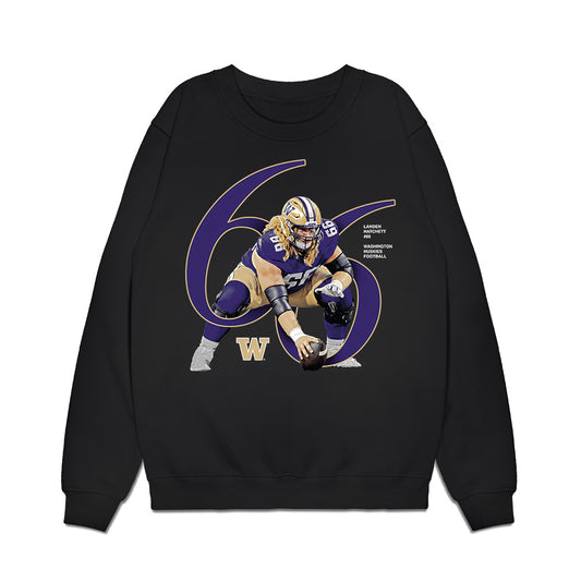 Washington - NCAA Football : Landen Hatchett - Breakthrough Series Premium Crewneck Sweatshirt-0