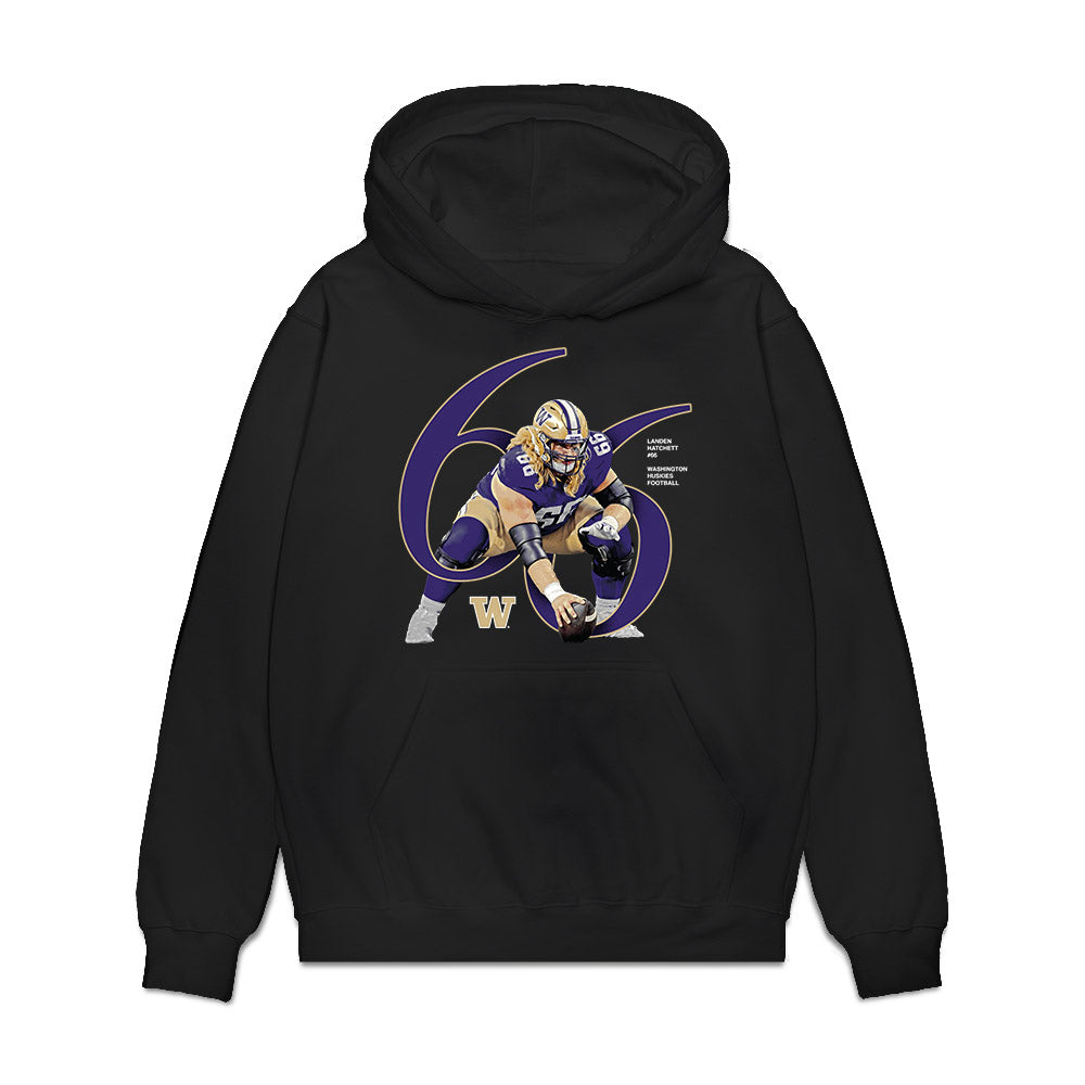 Washington - NCAA Football : Landen Hatchett - Breakthrough Series Premium Hooded Sweatshirt-0