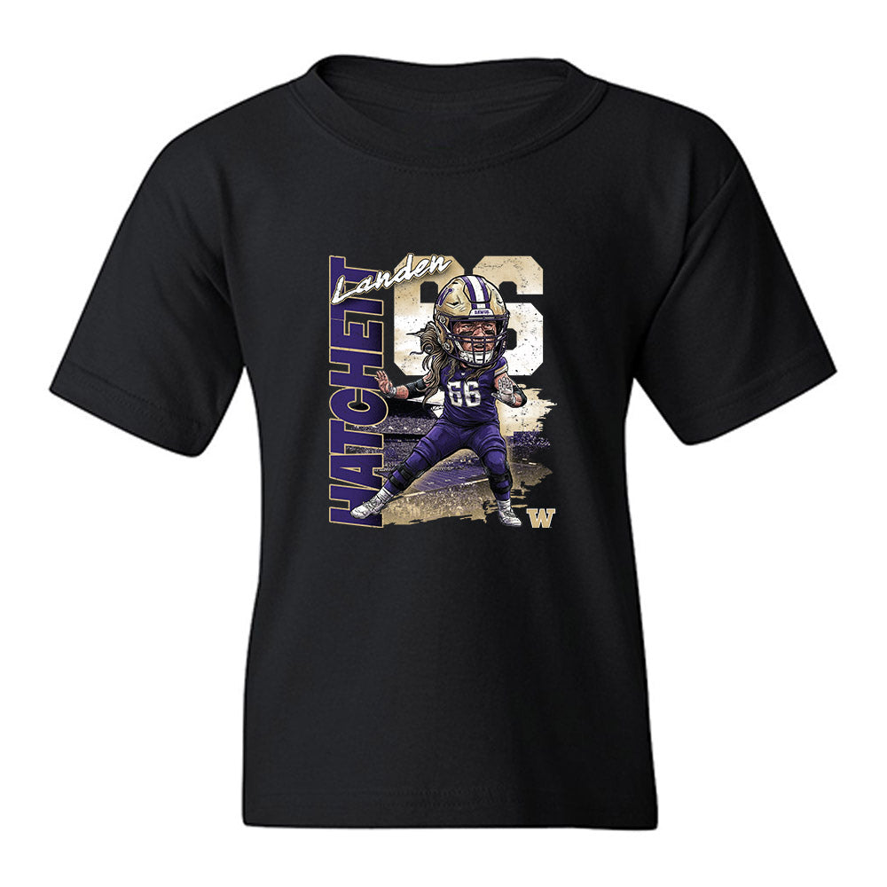 Washington - NCAA Football : Landen Hatchett - Caricature Youth T-Shirt-0