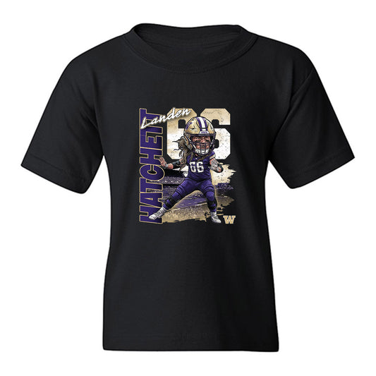 Washington - NCAA Football : Landen Hatchett - Caricature Youth T-Shirt-0