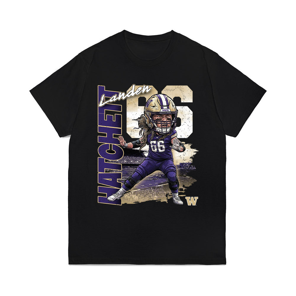 Washington - NCAA Football : Landen Hatchett - Caricature Comfort Colors T-Shirt-0