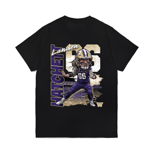 Washington - NCAA Football : Landen Hatchett - Caricature Comfort Colors T-Shirt-0