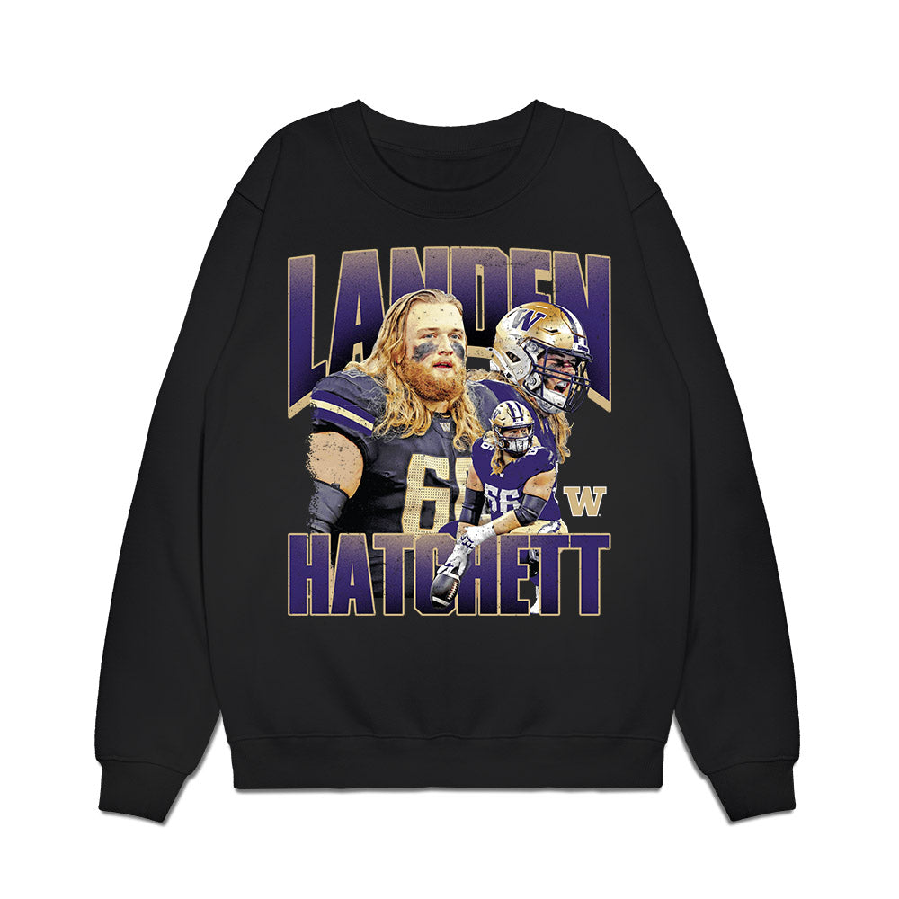 Washington - NCAA Football : Landen Hatchett - Collage Premium Crewneck Sweatshirt-0