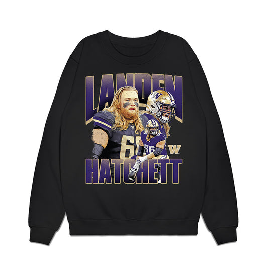 Washington - NCAA Football : Landen Hatchett - Collage Premium Crewneck Sweatshirt-0