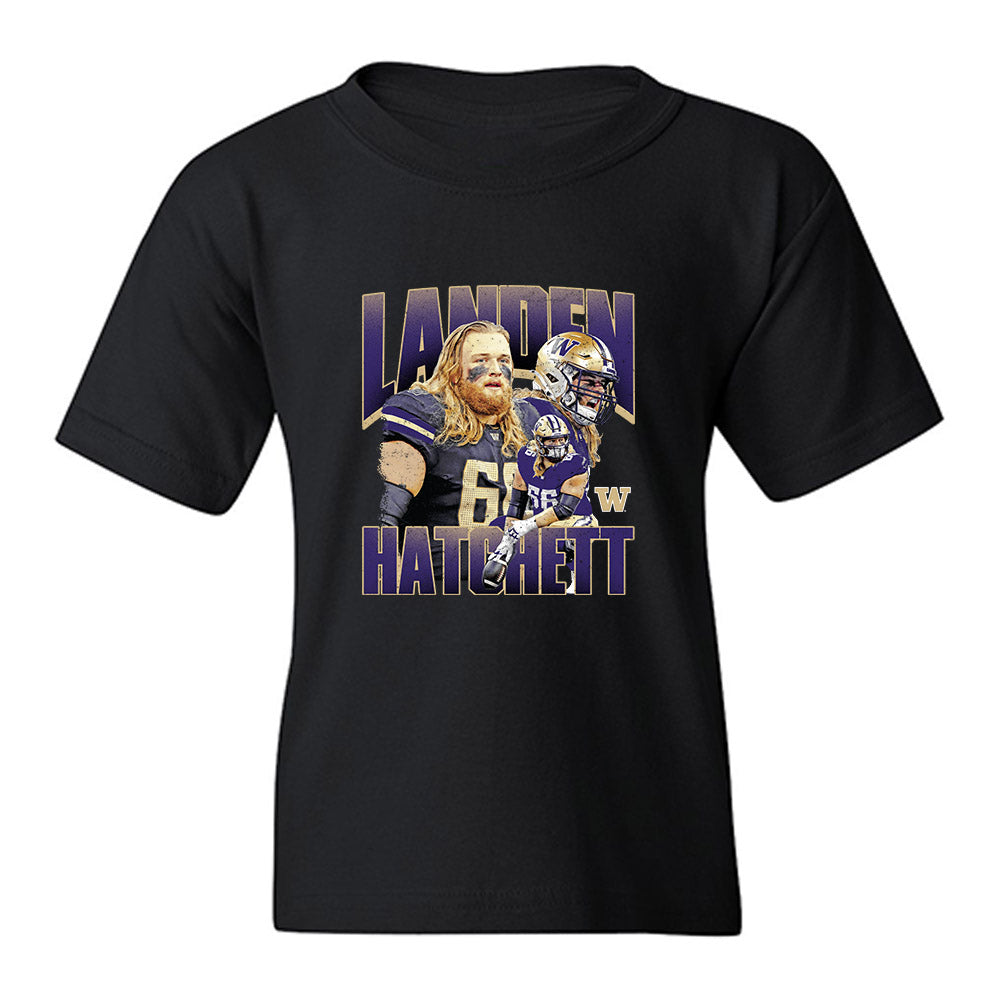 Washington - NCAA Football : Landen Hatchett - Collage Youth T-Shirt-0