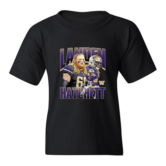 Washington - NCAA Football : Landen Hatchett - Collage Youth T-Shirt-0