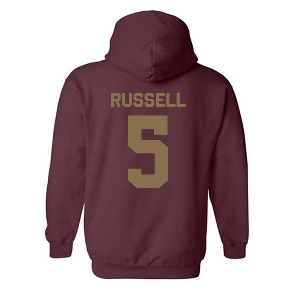Texas State - NCAA Football : Donterry Russell - Classic Shersey Hooded Sweatshirt-1