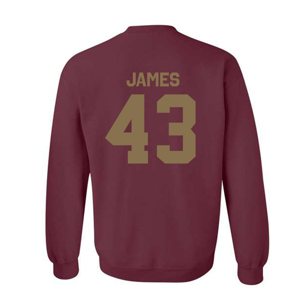 Texas State - NCAA Football : Michael James - Classic Shersey Crewneck Sweatshirt-1