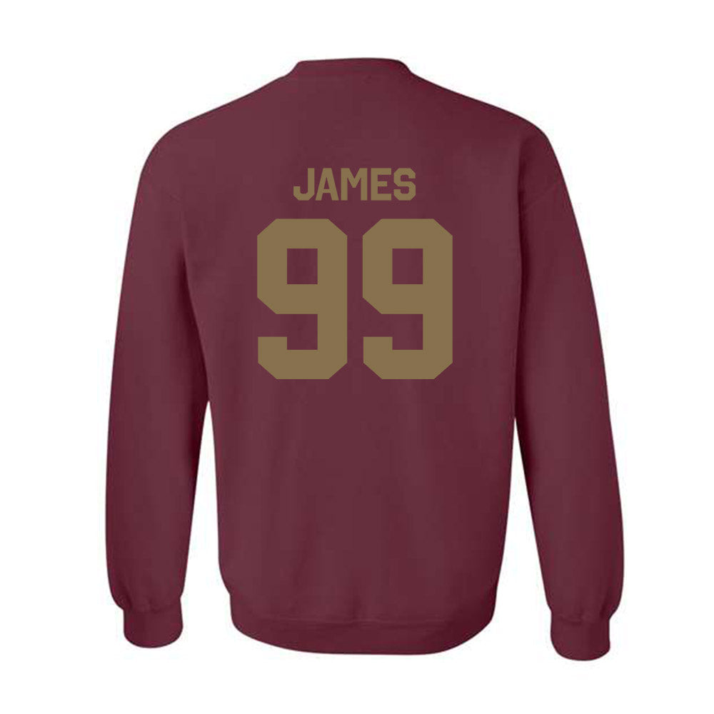 Texas State - NCAA Football : Kaleb James - Classic Shersey Crewneck Sweatshirt-1