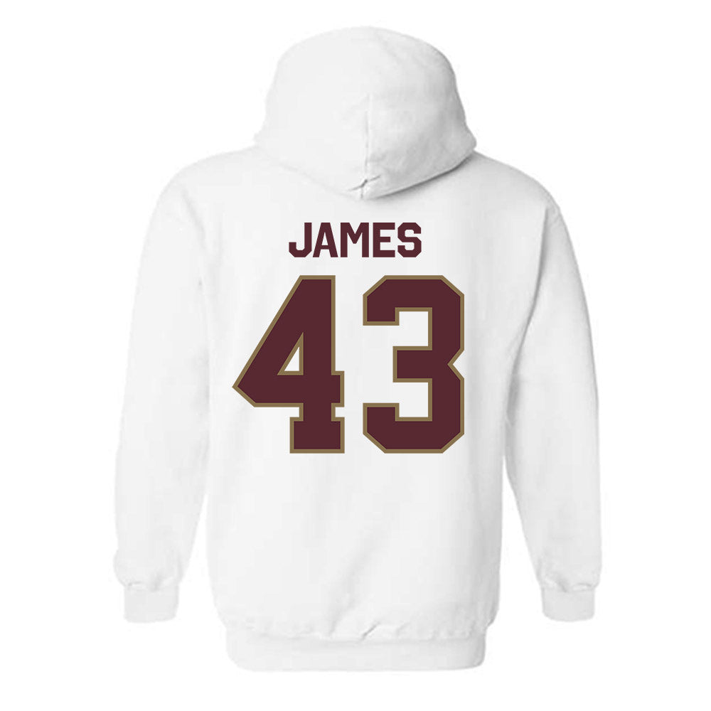 Texas State - NCAA Football : Michael James - Classic Shersey Hooded Sweatshirt-1