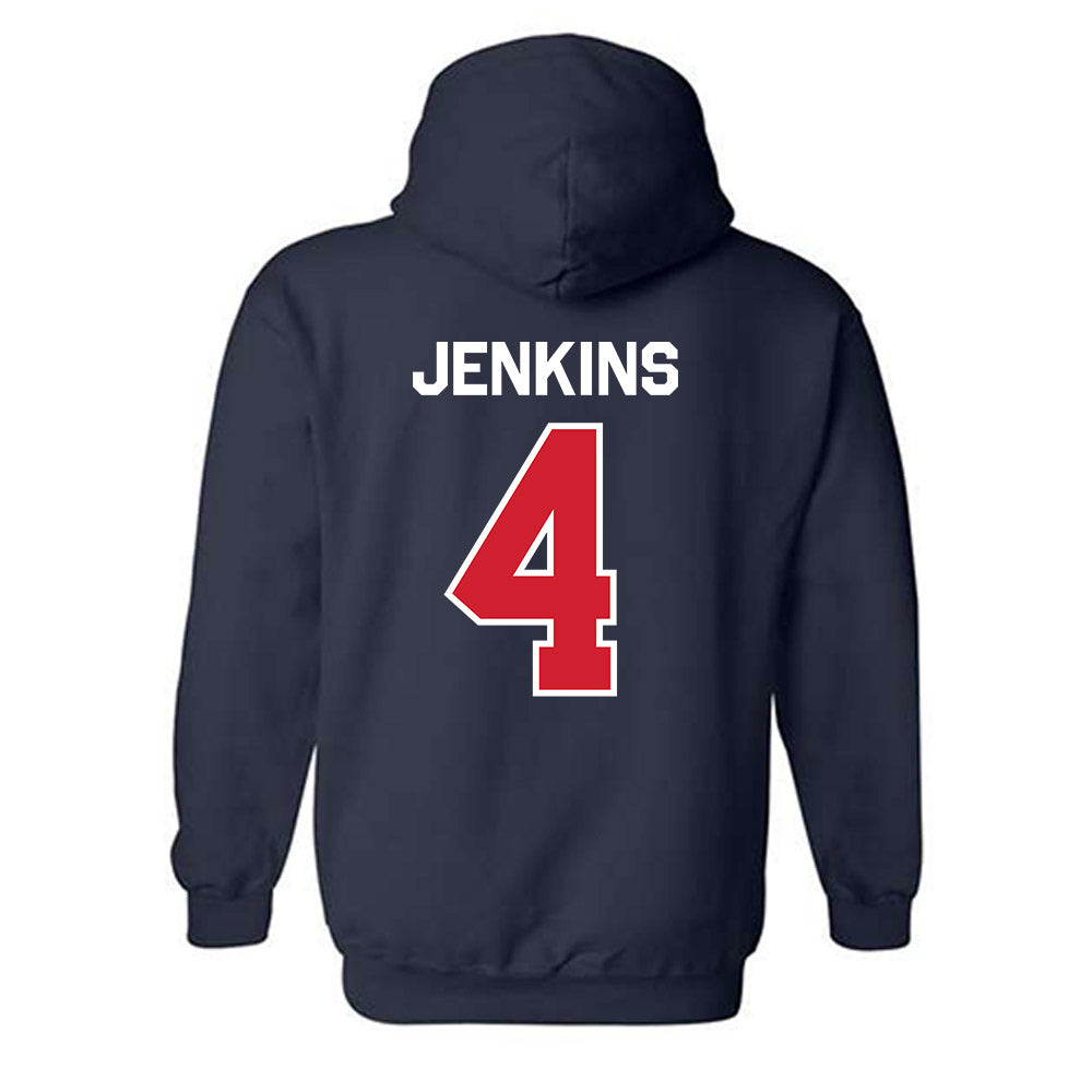 Fresno State - NCAA Men's Basketball : Troy Jenkins - Classic Shersey Hooded Sweatshirt-1
