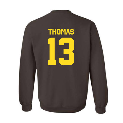 Western Michigan - NCAA Football : Jordon Thomas - Classic Shersey Crewneck Sweatshirt-1
