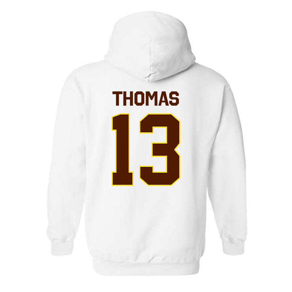 Western Michigan - NCAA Football : Jordon Thomas - Classic Shersey Hooded Sweatshirt-1