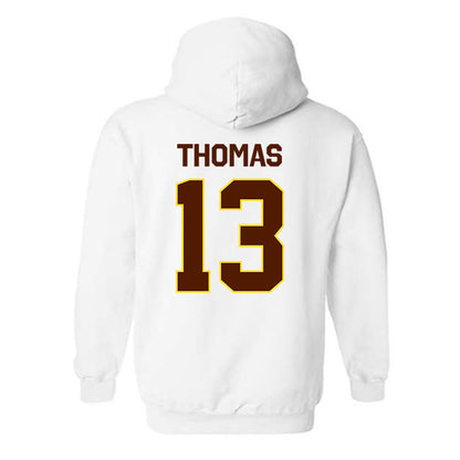 Western Michigan - NCAA Football : Jordon Thomas - Classic Shersey Hooded Sweatshirt-1