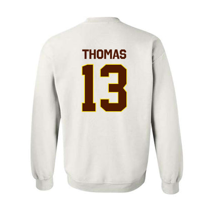 Western Michigan - NCAA Football : Jordon Thomas - Classic Shersey Crewneck Sweatshirt-1