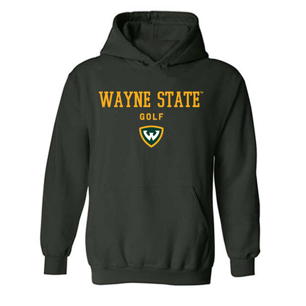 Wayne State - NCAA Men's Golf : Aidan Treharne - Classic Shersey Hooded Sweatshirt-0