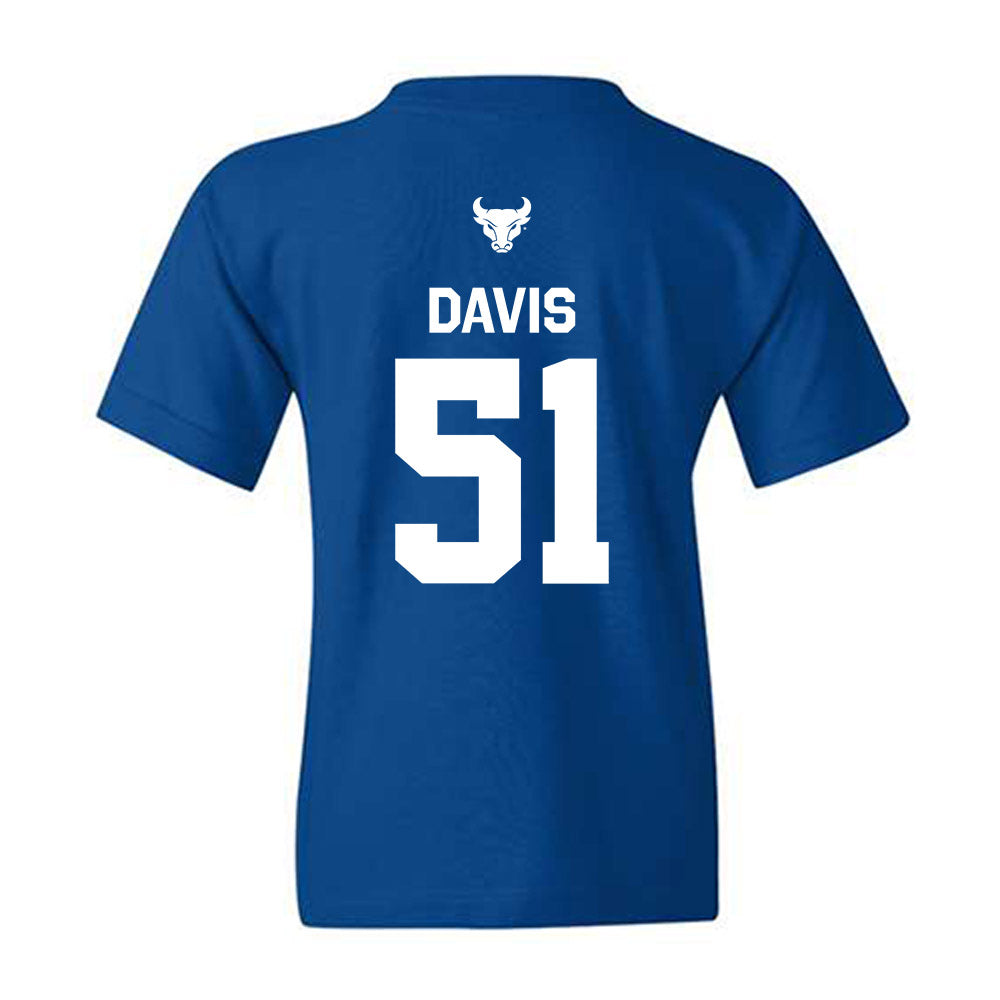 Buffalo - NCAA Football : Tyrone Davis - Classic Shersey Youth T-Shirt-1