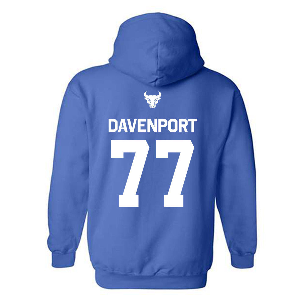 Buffalo - NCAA Football : Jackson Davenport - Classic Shersey Hooded Sweatshirt-1