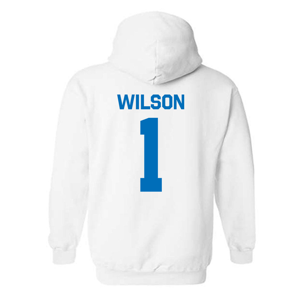 Buffalo - NCAA Women's Basketball : Asia Wilson - Classic Shersey Hooded Sweatshirt-1