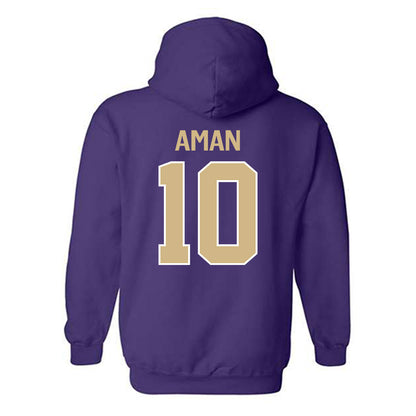 Washington - NCAA Men's Soccer : Richie Aman - Classic Shersey Hooded Sweatshirt-1