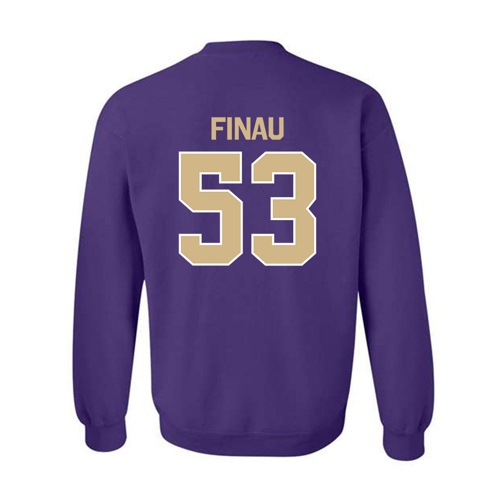 Washington - NCAA Football : Paki Finau - Classic Shersey Crewneck Sweatshirt-1