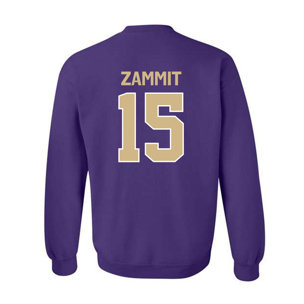 Washington - NCAA Football : Derek Zammit - Classic Shersey Crewneck Sweatshirt-1