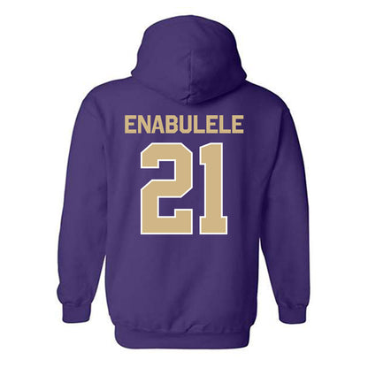 Washington - NCAA Men's Soccer : Osato Enabulele - Classic Shersey Hooded Sweatshirt-1