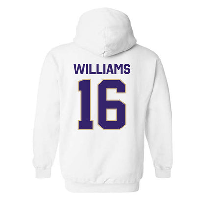 Washington - NCAA Football : Justice Williams - Classic Shersey Hooded Sweatshirt-1
