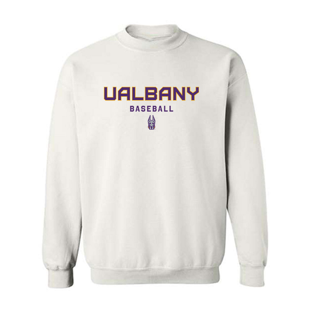 Albany - NCAA Baseball : Logan Morris - Classic Shersey Crewneck Sweatshirt-0