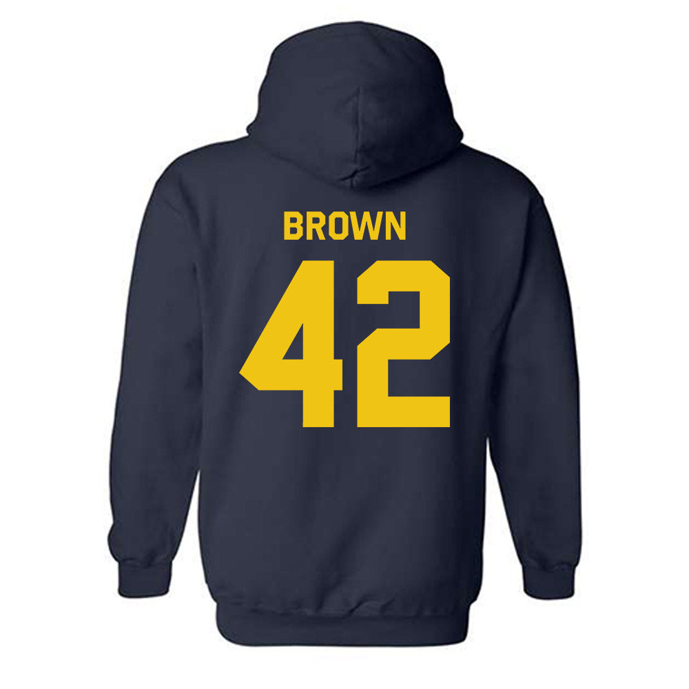 Michigan - NCAA Baseball : Justin Brown - Classic Shersey Hooded Sweatshirt-3