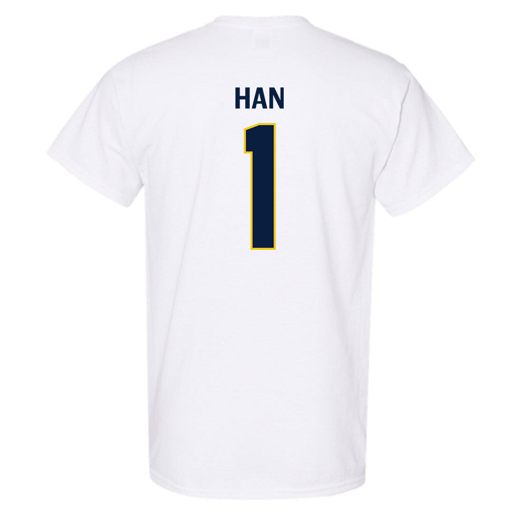 Michigan - NCAA Men's Lacrosse : Matt Han - Classic Shersey T-Shirt-2