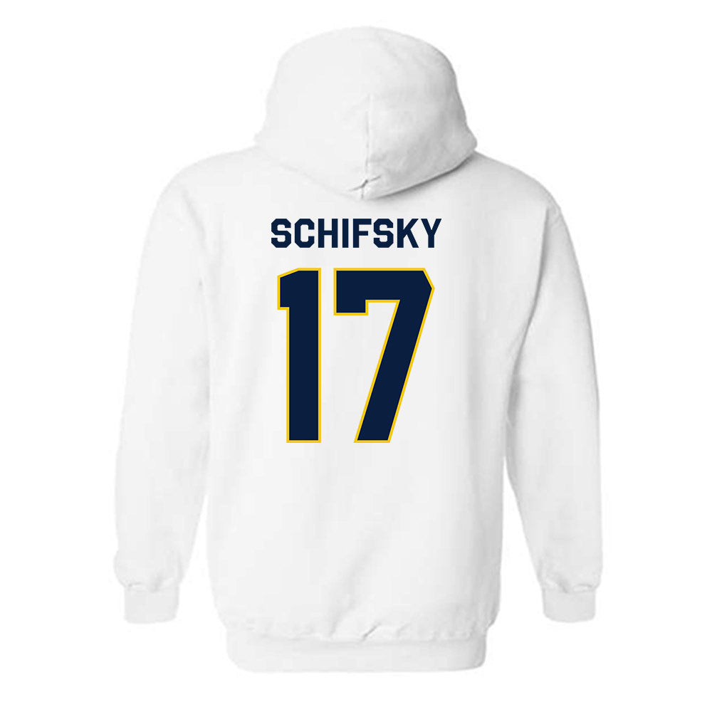 Michigan - NCAA Men's Ice Hockey : Garrett Schifsky - Classic Shersey Hooded Sweatshirt-1