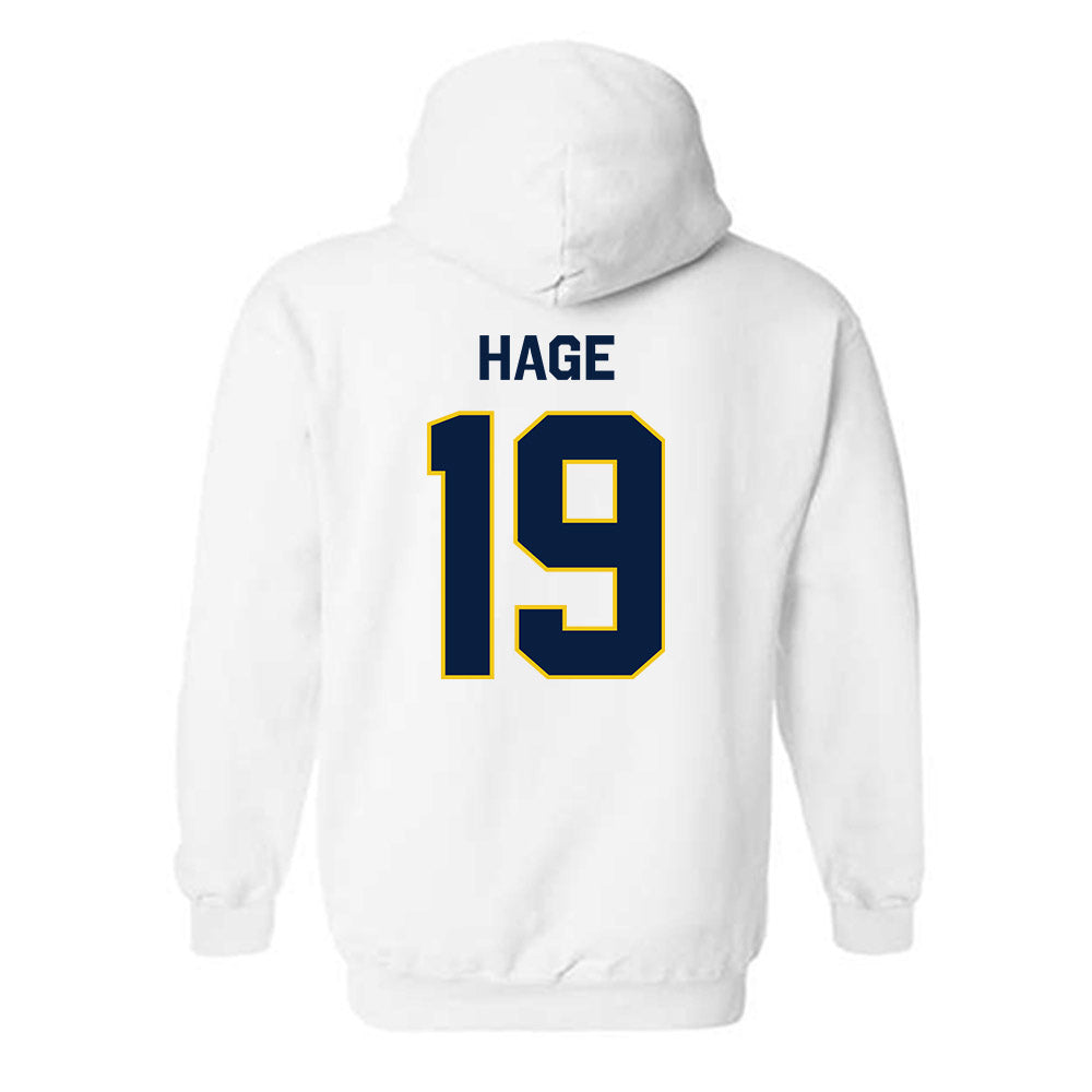 Michigan - NCAA Men's Ice Hockey : Michael Hage - Classic Shersey Hooded Sweatshirt-1