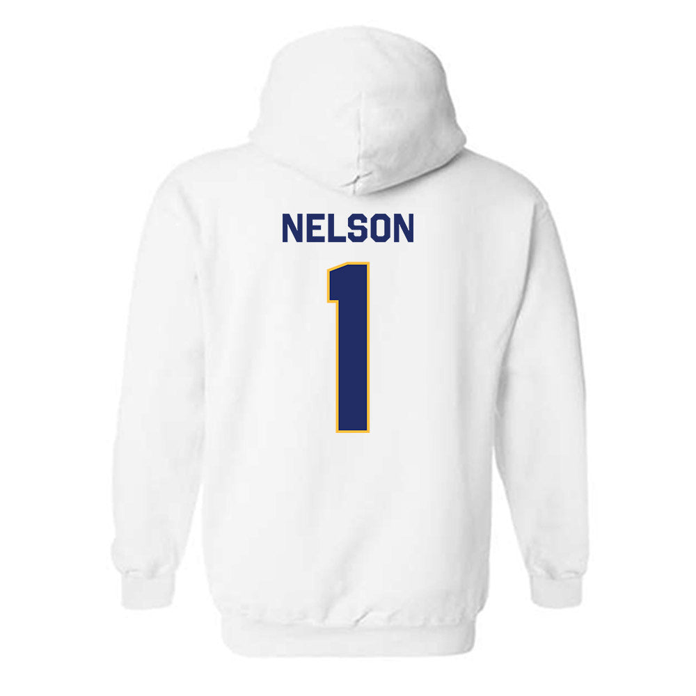 Webster - NCAA Men's Basketball : Charles Nelson - Classic Shersey Hooded Sweatshirt-1