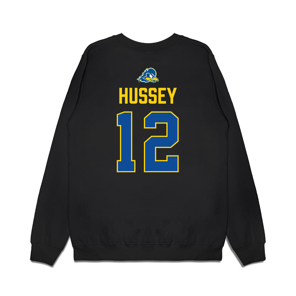 Delaware - NCAA Women's Lacrosse : Erin Hussey - Graduation Premium Crewneck Sweatshirt-1