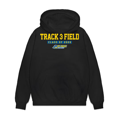 Delaware - NCAA Women's Track & Field : Sara Manson - Graduation Premium Hooded Sweatshirt-0