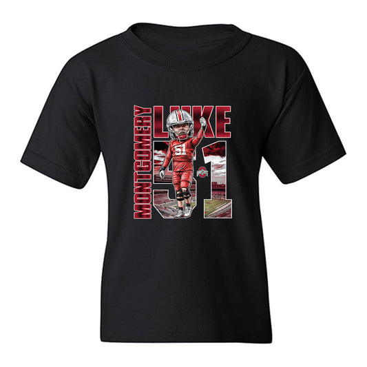 Ohio State - NCAA Football : Luke Montgomery - Caricature Youth T-Shirt-0
