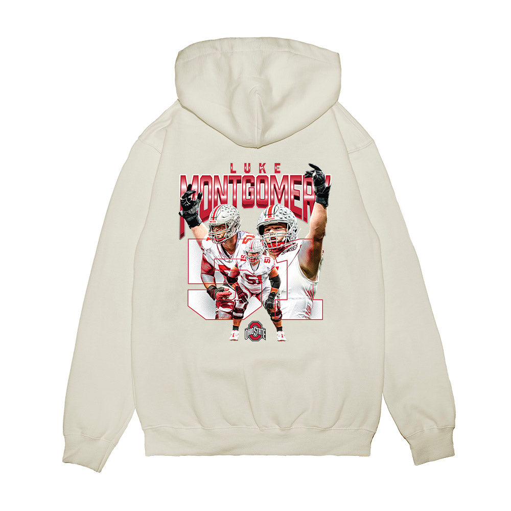 Ohio State - NCAA Football : Luke Montgomery - Collage Premium Hooded Sweatshirt-1