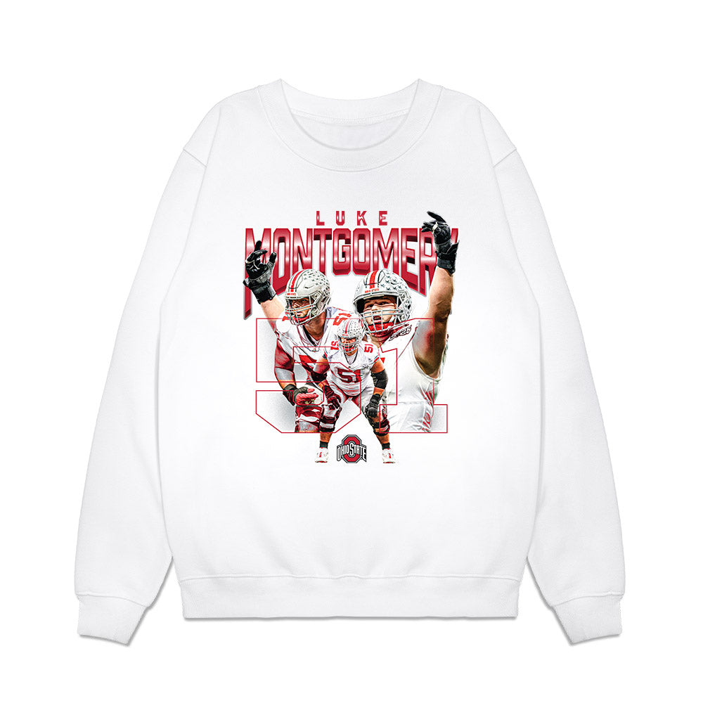 Ohio State - NCAA Football : Luke Montgomery - Collage Premium Crewneck Sweatshirt-0