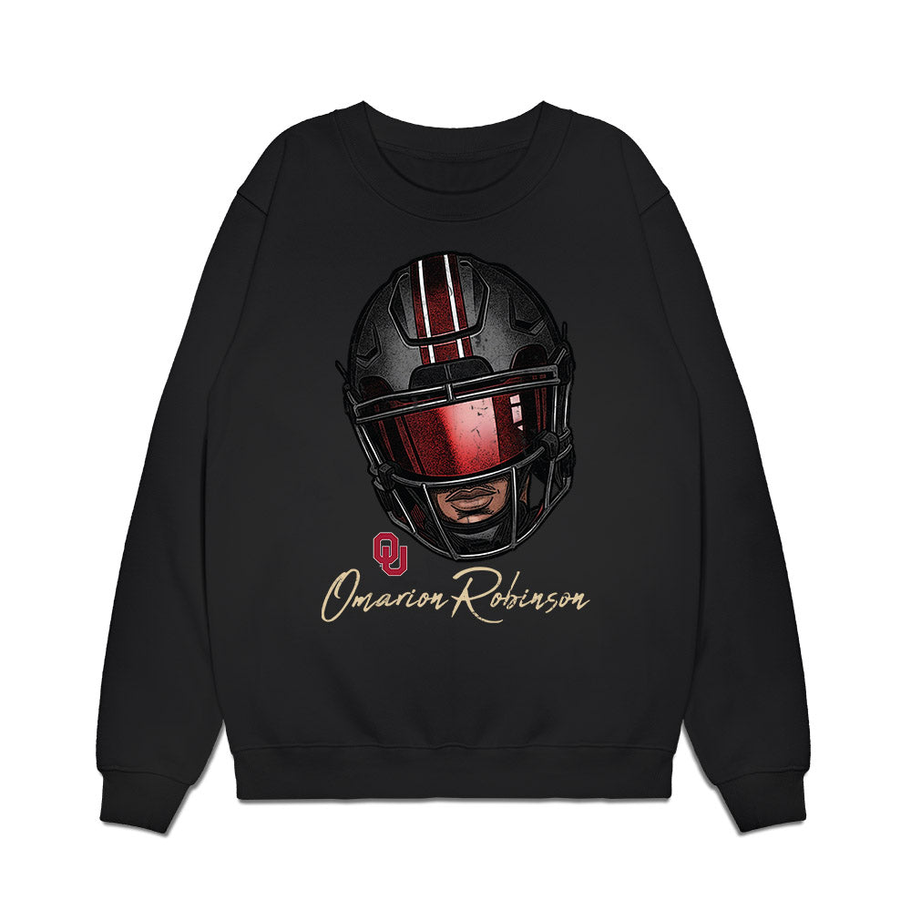 Oklahoma - NCAA Football : Omarion Robinson - Graphic Premium Crewneck Sweatshirt-0