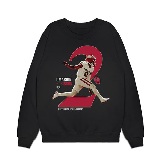 Oklahoma - NCAA Football : Omarion Robinson - Graphic Premium Crewneck Sweatshirt-0