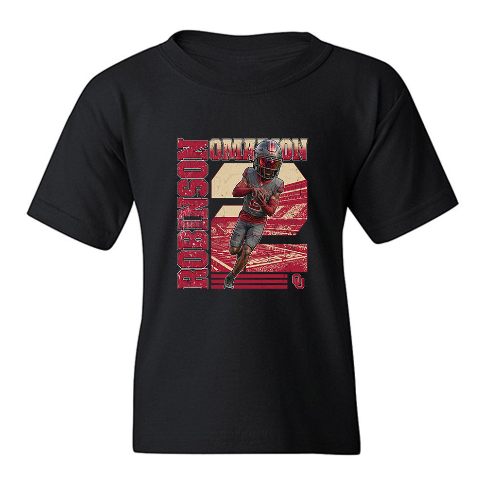 Oklahoma - NCAA Football : Omarion Robinson - Individual Caricature Youth T-Shirt-0