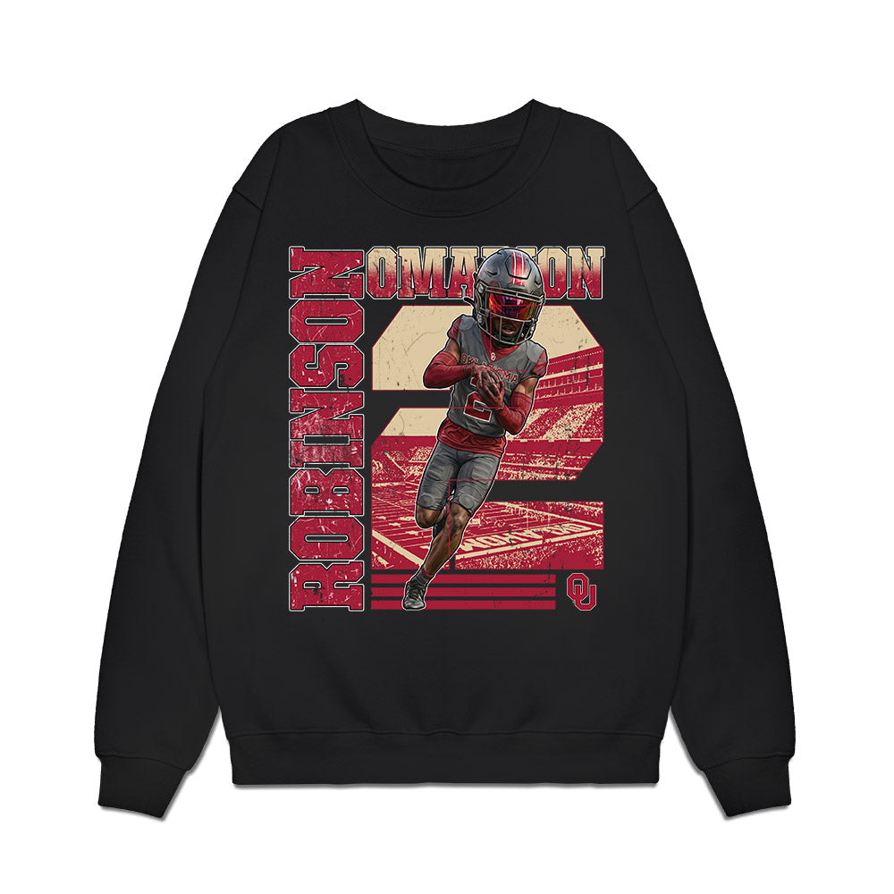 Oklahoma - NCAA Football : Omarion Robinson - Individual Caricature Premium Crewneck Sweatshirt-0