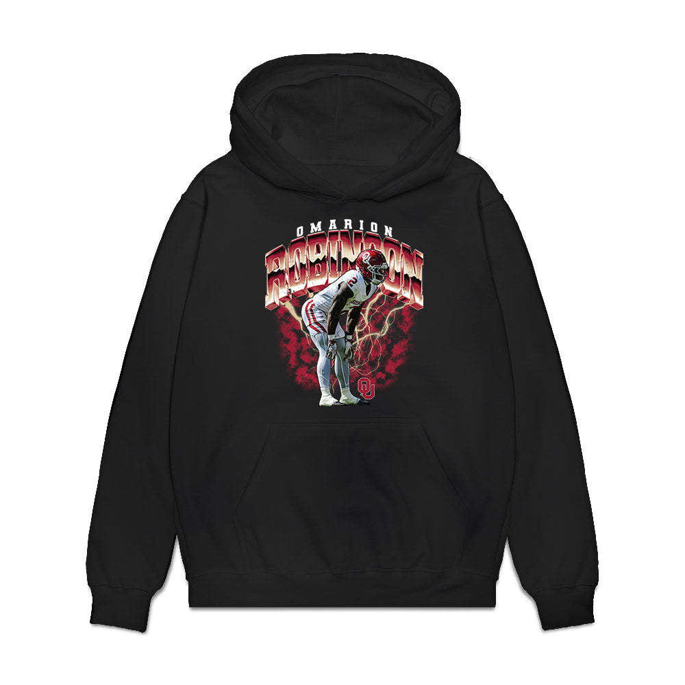 Oklahoma - NCAA Football : Omarion Robinson - Collage Premium Hooded Sweatshirt-0