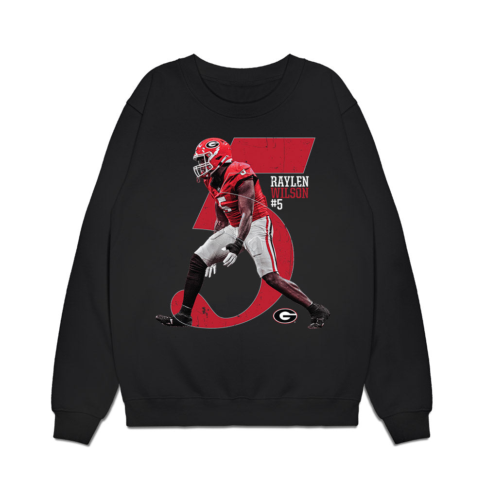 Georgia - NCAA Football : Raylen Wilson - Graphic Premium Crewneck Sweatshirt-0