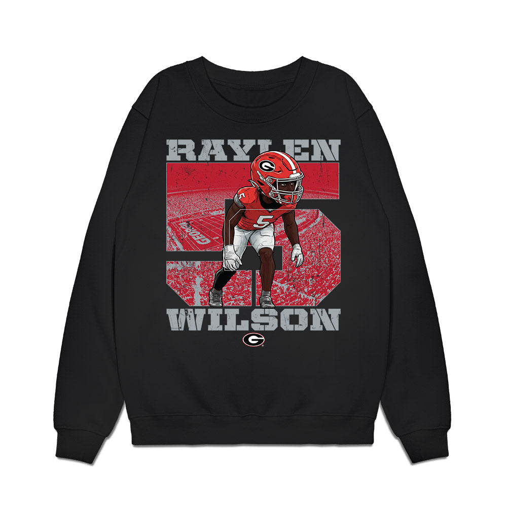 Georgia - NCAA Football : Raylen Wilson - Caricature Premium Crewneck Sweatshirt-0