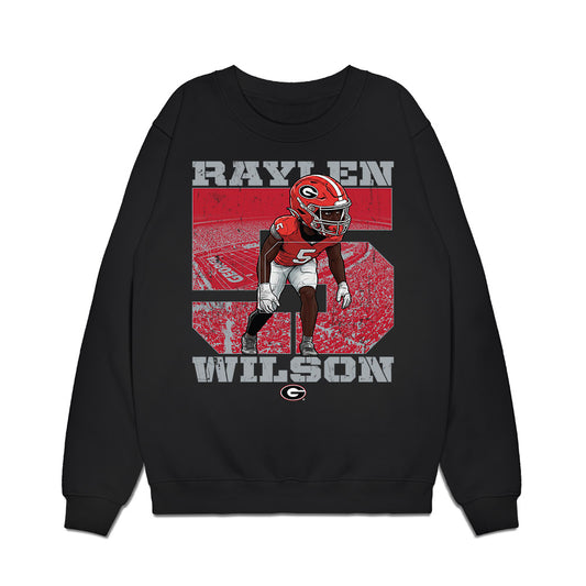 Georgia - NCAA Football : Raylen Wilson - Caricature Premium Crewneck Sweatshirt-0
